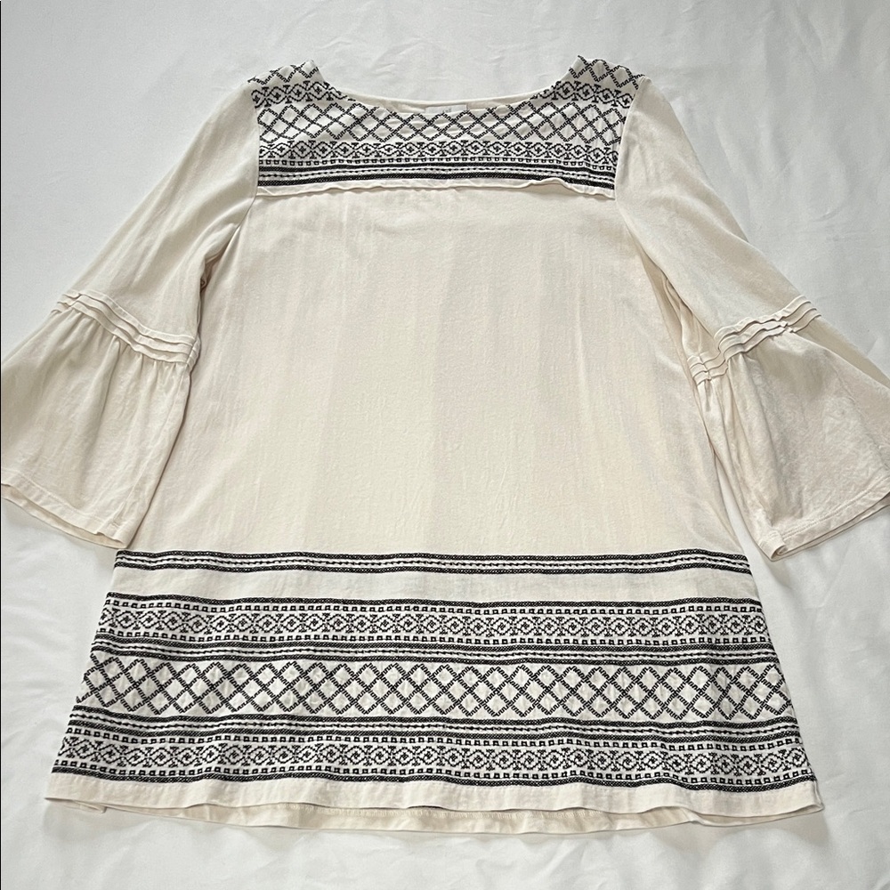 J Jill Embroidered Bell Sleeve Tunic